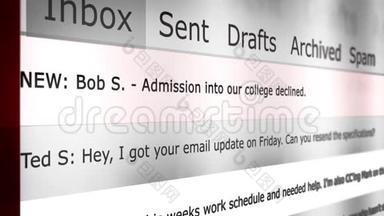 在线电子邮件界面动画新消息系列-进入大学谢绝版本